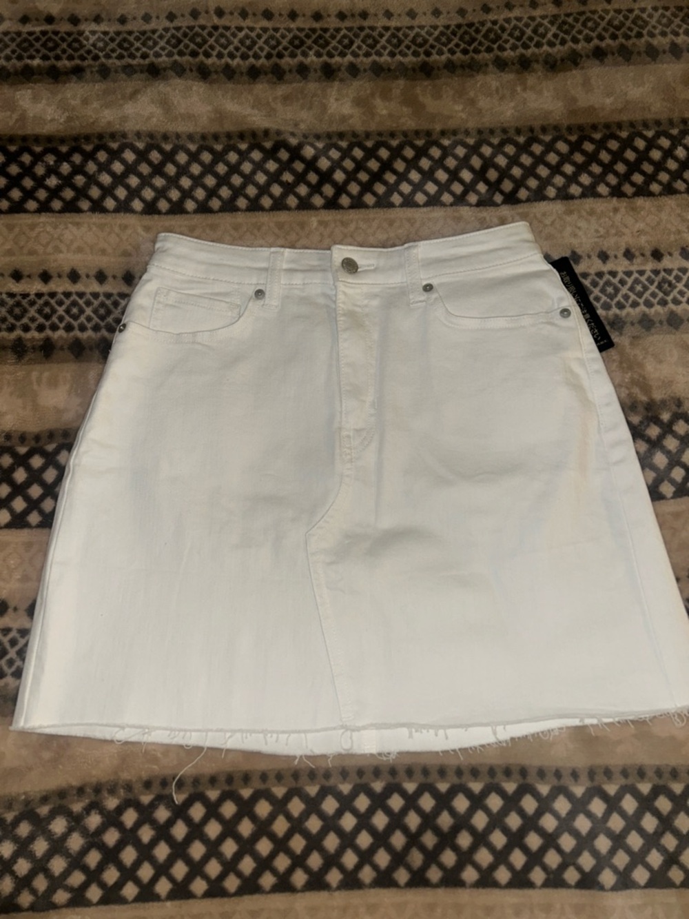 NWT Banana Republic White Denim Midi Skirt size 4L 4 long